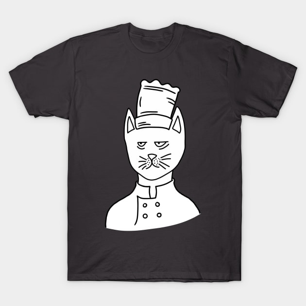 Tired Cat the Chef T-Shirt by Dani Draws